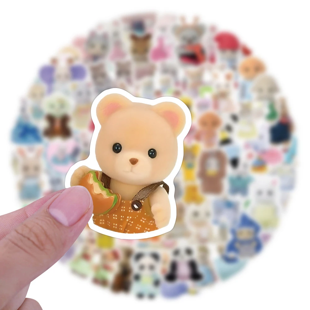 10/30/60/120pcs Cute Calico Critters Cartoon Stickers Kawaii Graffiti Kids Sticker Toy Phone Water Bottle Notebook decalcomanie Decor