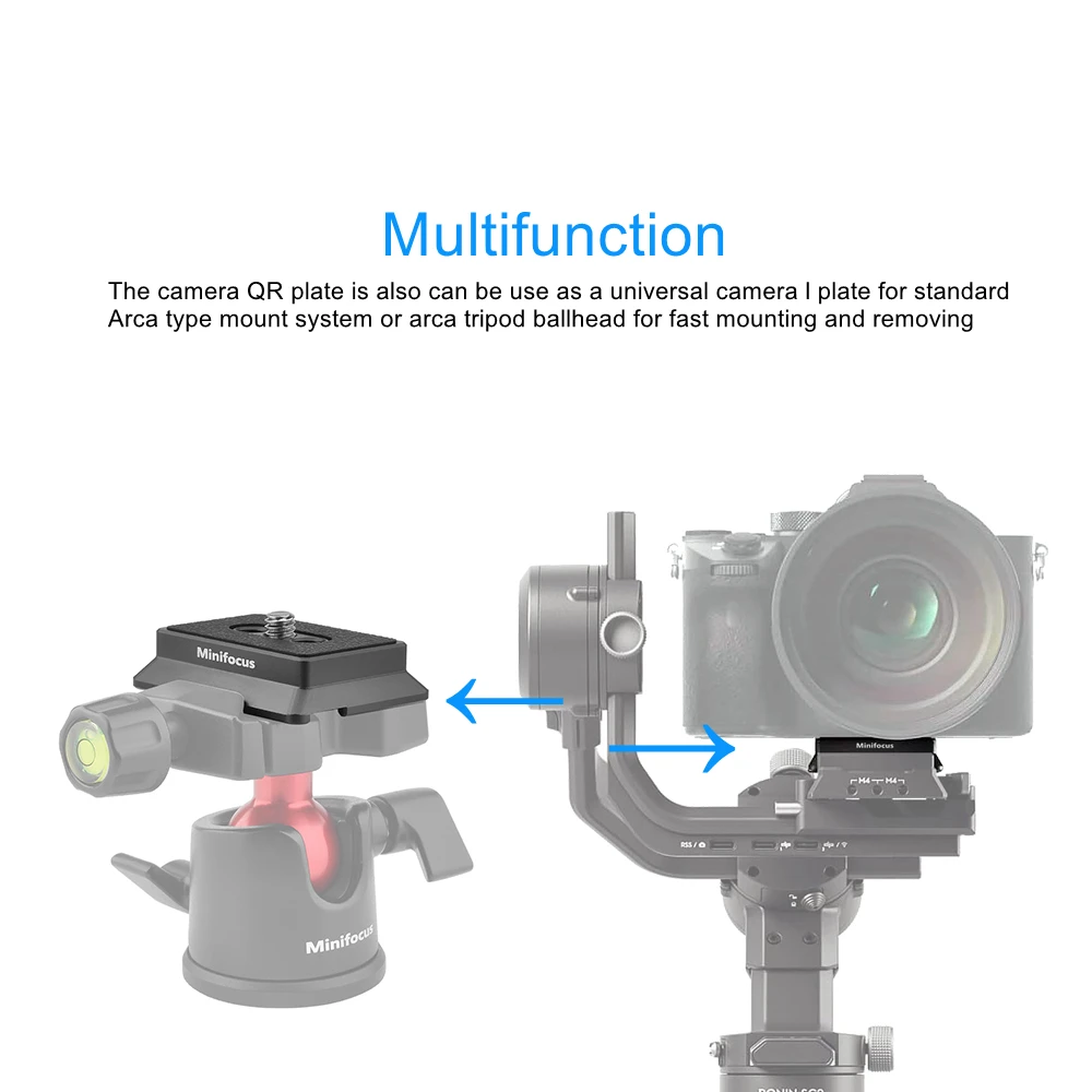 Camera Quick Release Plate for Arca-Type Mount Compatible with DJI Ronin RS2 RSC2 Gimbal, Upper QR Plate for DJI RS 2 RSC 2