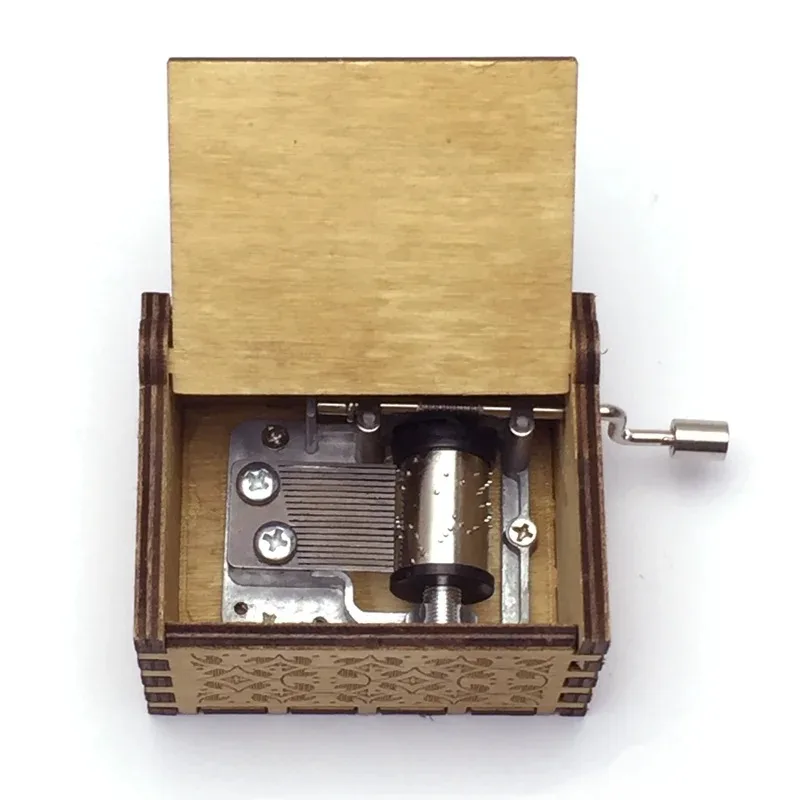 VIP مخصص الطباعة صندوق تشغيل الموسيقى خشبي يختتم صورة نص صندوق تشغيل الموسيقى ترك رسالة