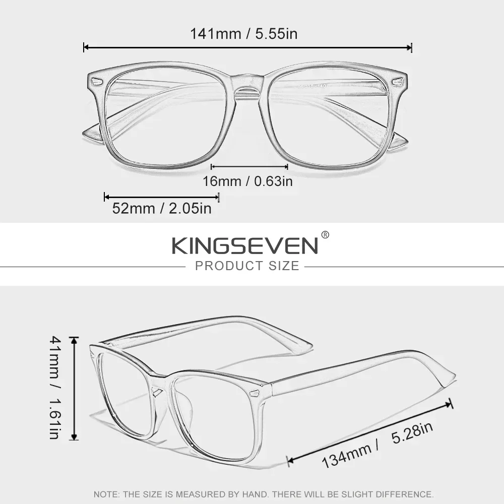 KINGSEVEN New Classic Anti-Blue Ray Glasses Men Women Thin Frame Blue Light Blocking Eyeglasses view 5