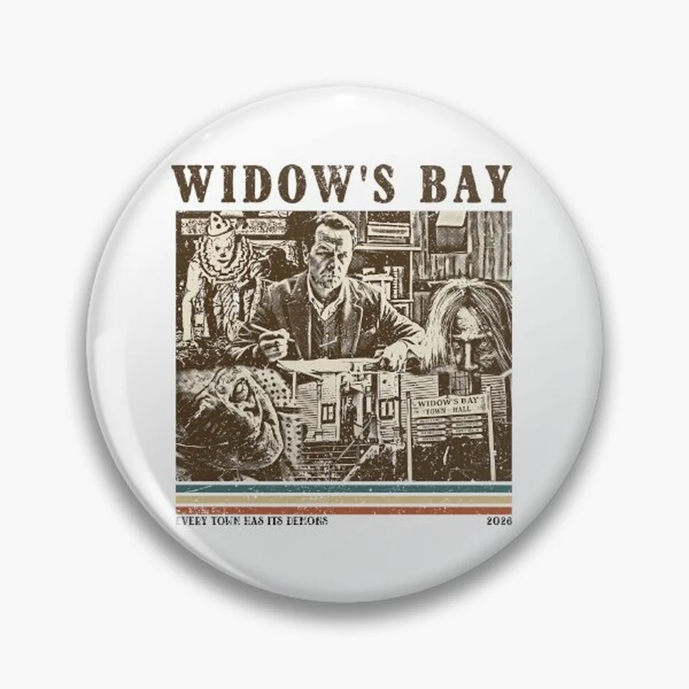 Every Town Has Its Demons 2026 Widow's Bay Vintage Pin Holographic Star Heart Pin Brooches Laminated Button Fashion Accessory