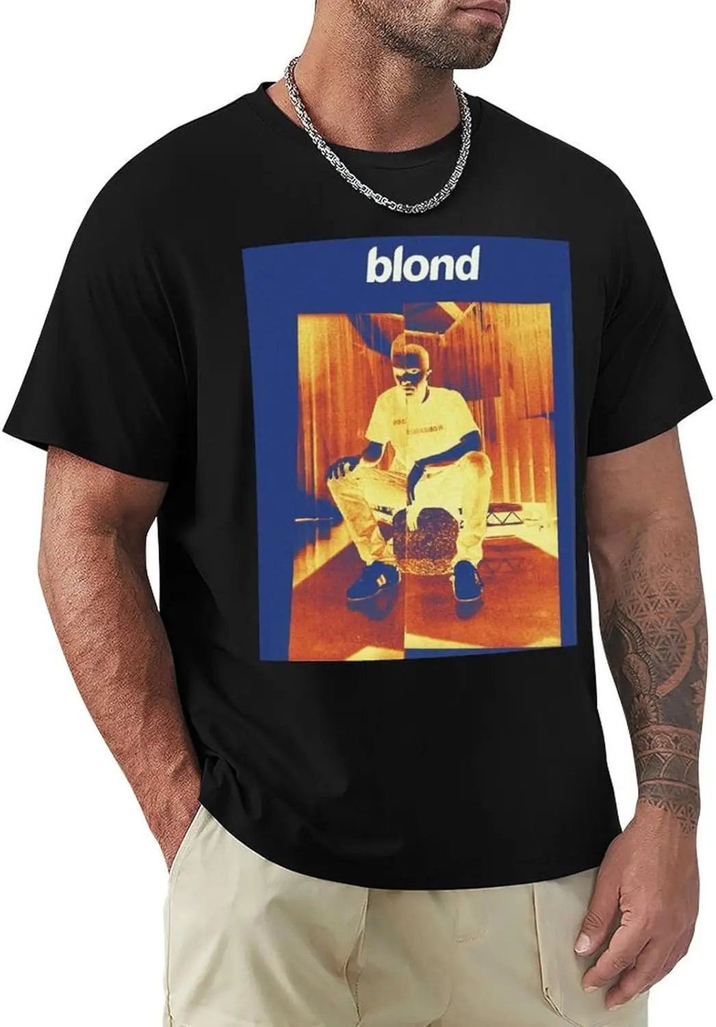 Franks Oceans Blonds Shirt Album Printed Men's Casual Cotton T-Shirt