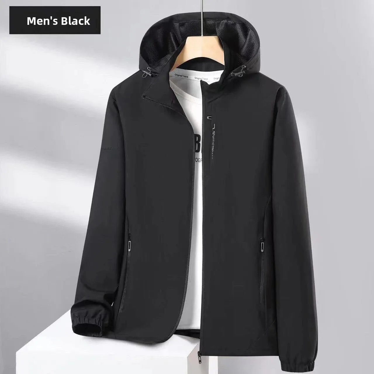 

Waterproof Breathable Hooded Jacket for Women Detachable Sporty Windbreaker Coat Couple Matching Cotton Fashion Urban Style