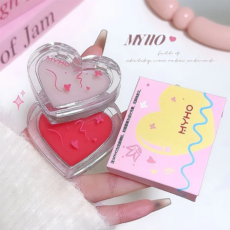 Love Heart-crema brillante con luz de agua, rubor rosa Natural multiusos, transparente, iluminador de contorno corporal