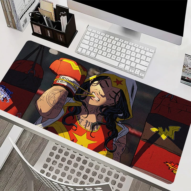 Wonder Woman Gaming Mouse Pad Office PC Kawaii Gamer Accessories Keyboard Mousepad Laptop 900x400 Anime Cartoon Table Mat Carpet