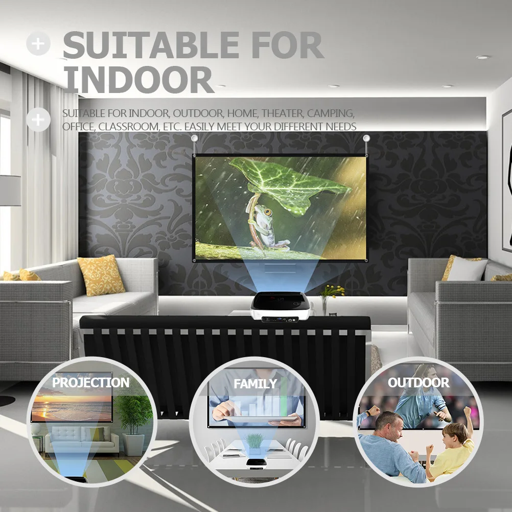 Écran de projecteur pliant Portable 60 pouces 16 9, écran de cinéma de Projection Compact en Polyester pour intérieur et extérieur pour le Camping