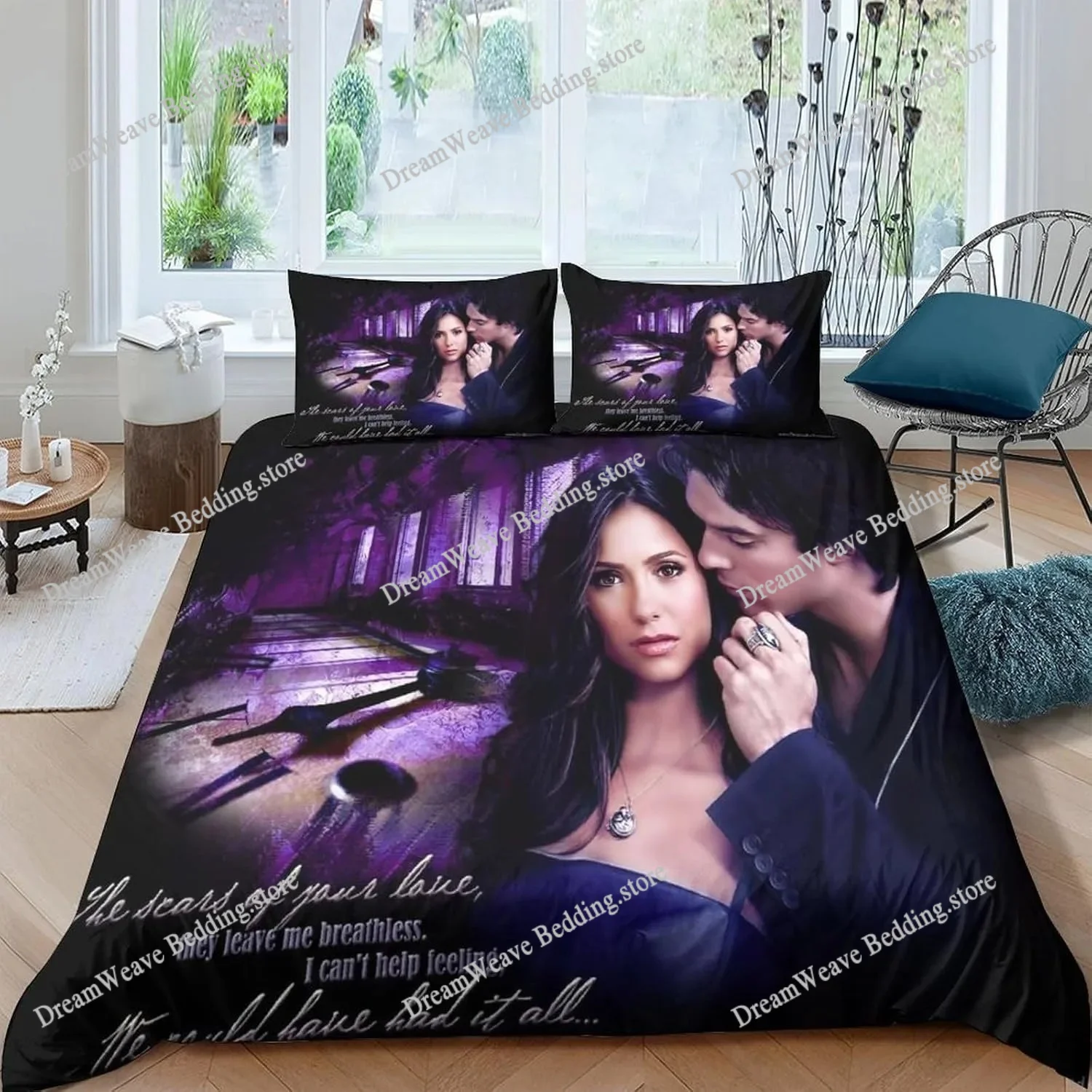 

Anime Duvet Cover The Vampire Diaries Bedding Set Adult Boys Girls Bedroom Decoration Kids Gift Single Double Size Luxury Gift