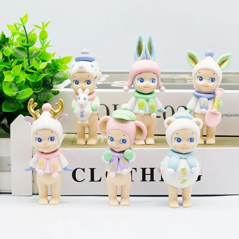 Sonny Angel Hippie Winter Wonderland Series Blind Box Cartoon Fashion Doll Handmade Desktop Decoration Cute Christmas Gift Toy