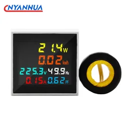 6 in1 Mini Electronic Watt-Hour Meter Voltage Current Power Display Frequency Meter Intelligent Power Monitor