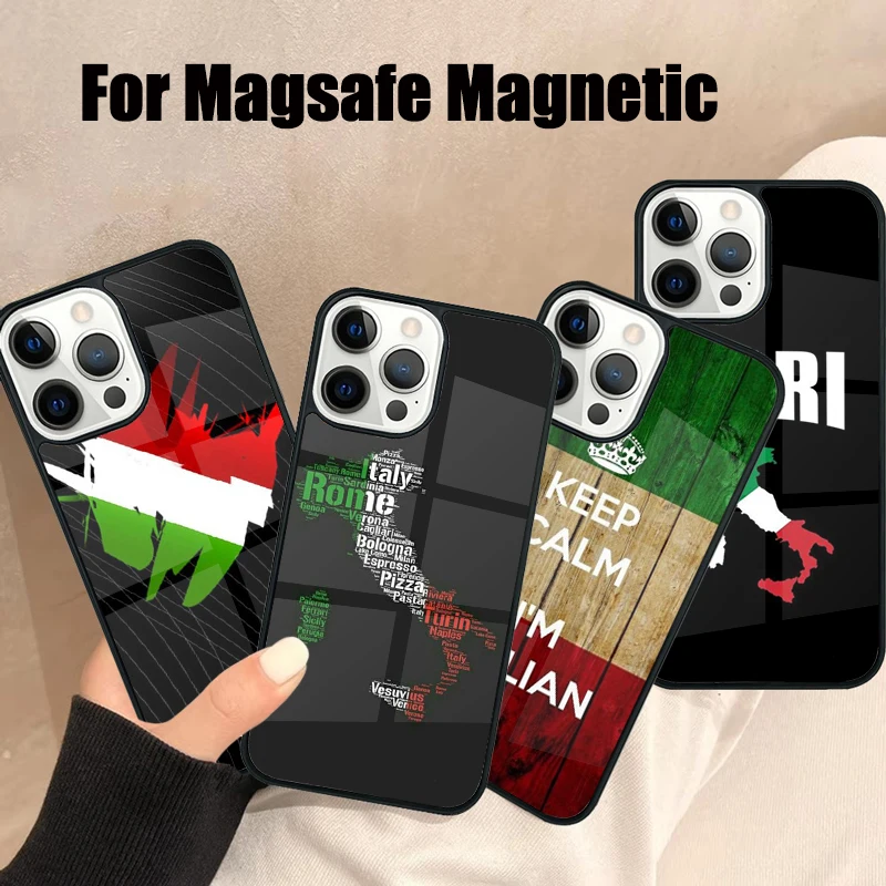 

Flag Italy Phone Case For iPhone 17 Air 16e 15 14 13 12 11 Pro Max Plus Magsafe Wireless Magnetic Cover