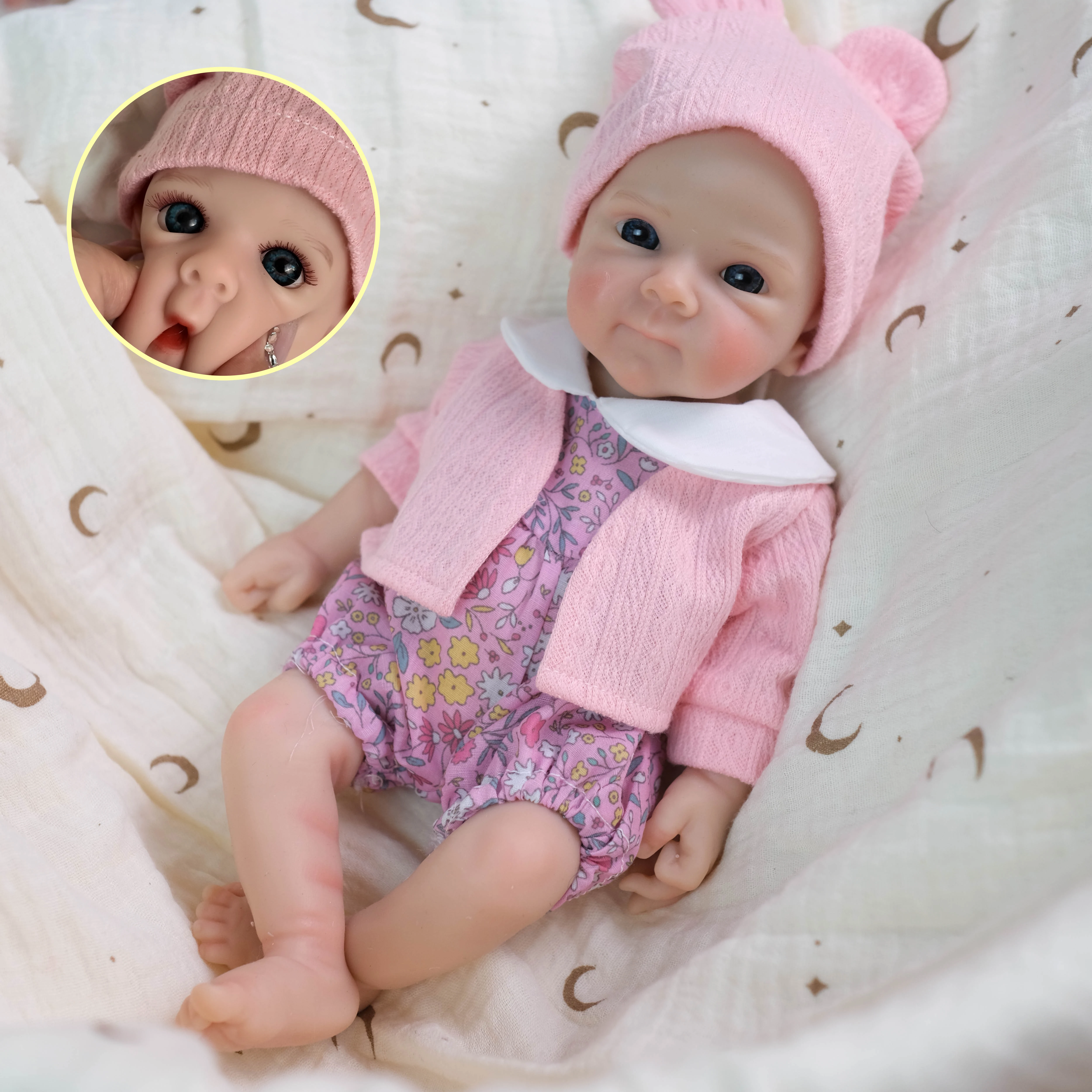 

NPK Bettie Girl Handmade Reborn Doll 32CM Full Solid Platinum Silicone Lifelike Collectible for Enthusiasts