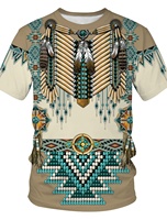 Men's T-Shirts American Indian Native Graphic Tee 3D Prints T-Shirt Outdoor Street Tops Casual Short Sleeve Oversized Clothing