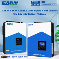 Easun Hybrid Solar Inverter 6.2KW 4.2KW 3.2KW 2.2KW 12v 24v 48v MPPT Off Grid 50/60HZ Pure Sine Wave 120A 80A 230v Solar Charge
