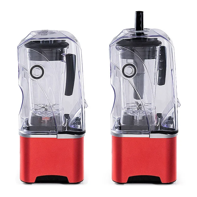 Q9 كسارة الجليد آلة عصير مع غطاء عازل للصوت 2L الحليب التجاري الشاي متجر عصير الفاكهة سحق الجليد الضغط