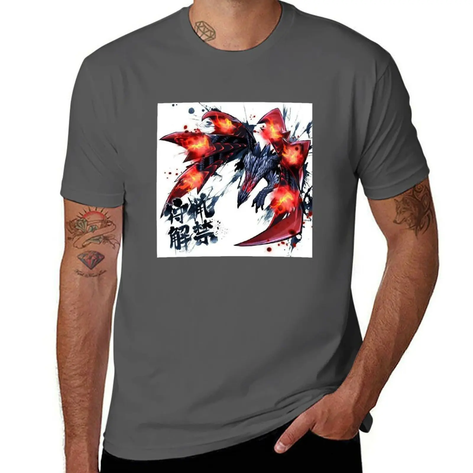 

Valstrax, Monster Hunter T-Shirt Daily Work Short Sleeve Top