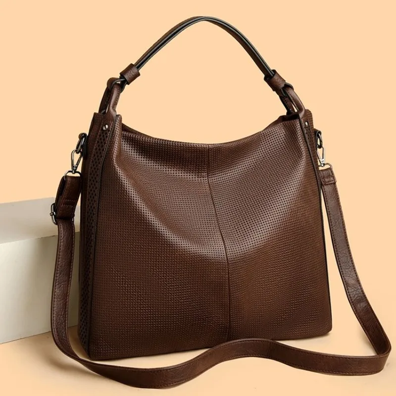 Popular Elegant Leather Shopper Bag With Original Design And Solid Color Also Functions As A Practical Ladies Diaper Bag