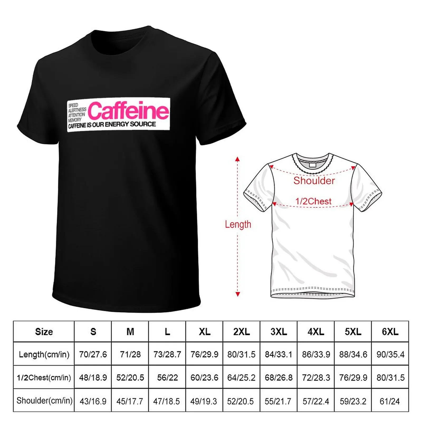 CAFFEINE IS OUR ENERGY SOURCE ENDERPOP T-Shirt Casual Fashion Short Sleeve Cotton T-Shirt