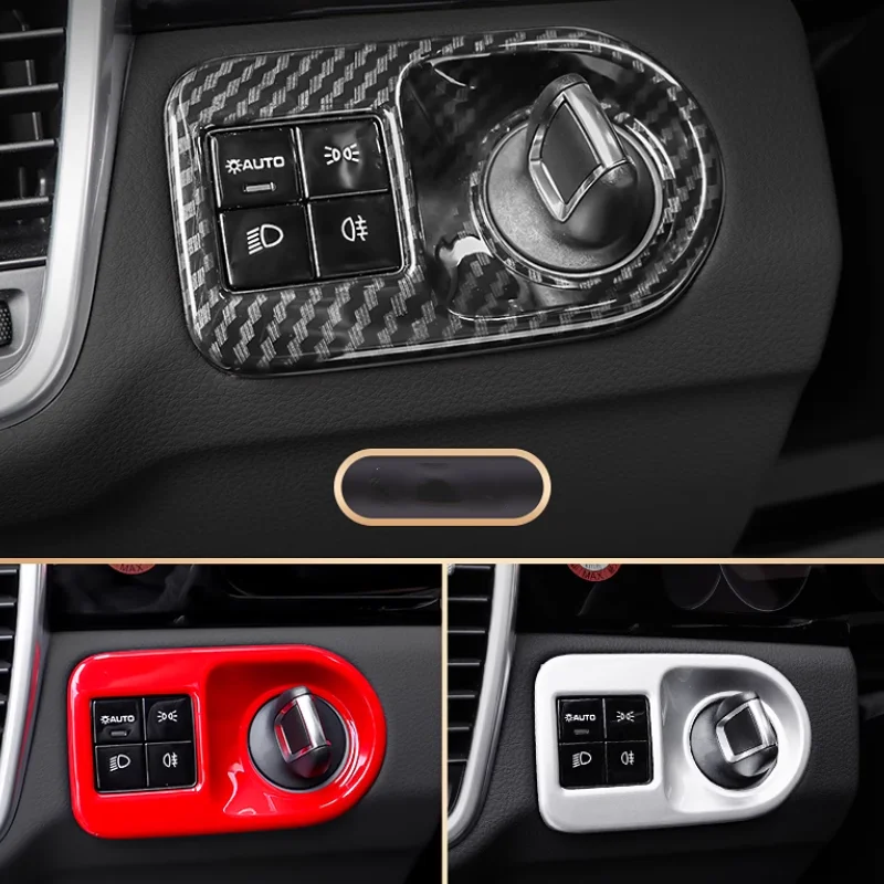

For Porsche Cayenne 2018 - 2022 LHD Accessories Front Headlight Head Lights Lamp Switch Button Cover Trim