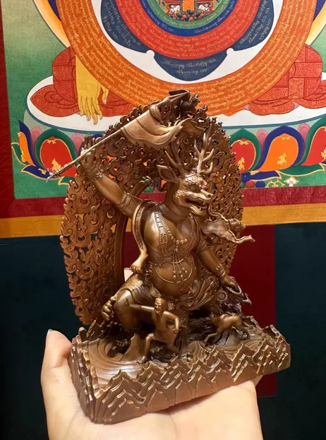 15CM Tibet Dritsen Protector Gri Btsan Buddha Copper Statue