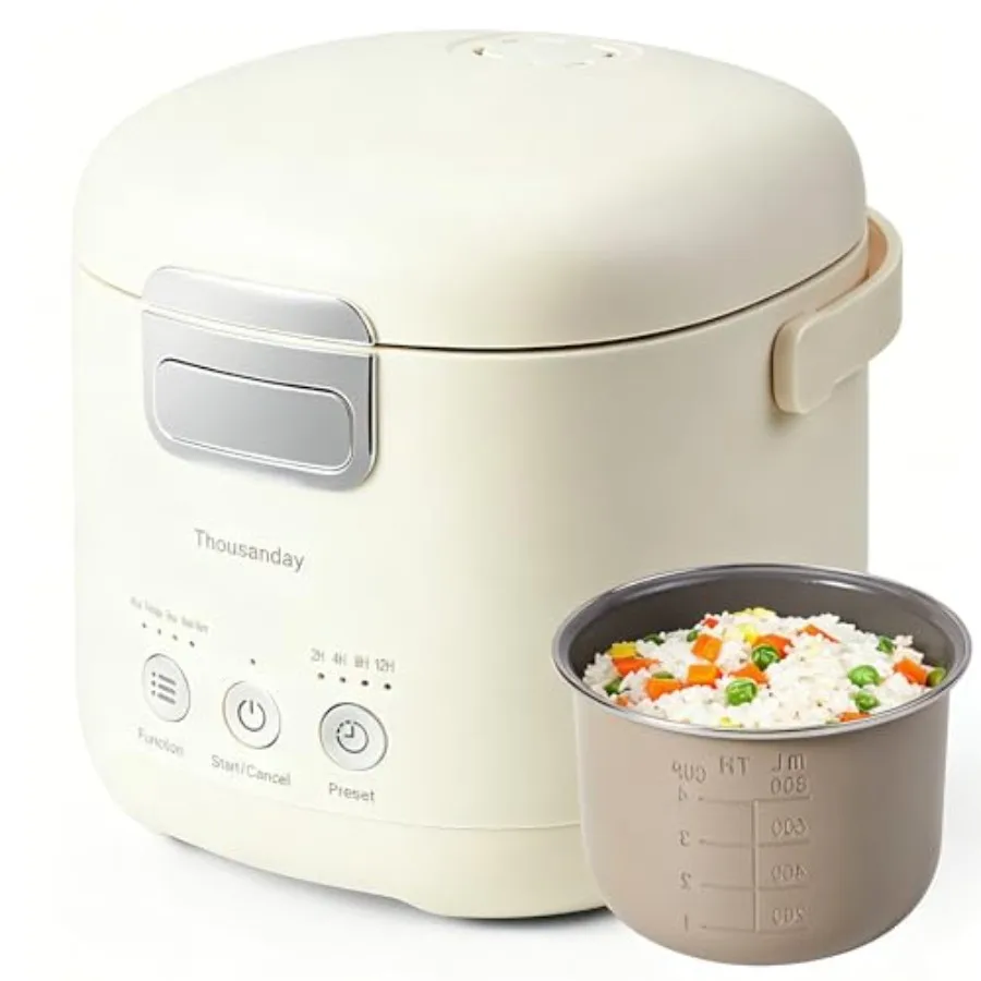 

Мини-рисоварка на 2 чашки (необработанного) и 4 чашки (готового) риса, портативная, с антипригарным покрытием, для общежития, офиса, на 1-2 человека, 12 часов работы