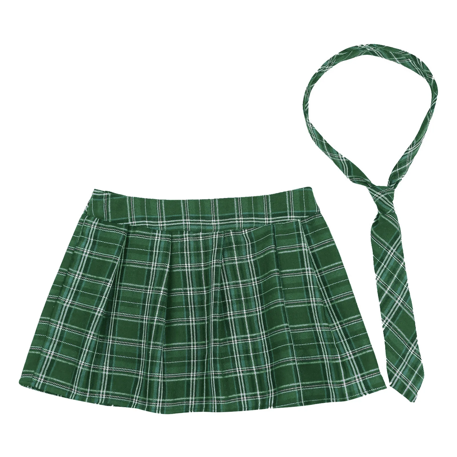 Adult Womens Jk Skirts Plaid Cosplay Skirts Preppy Schoolgirl Pleated Mini Dress Unifrom RolePlay Costume Dancewear Cute A Line