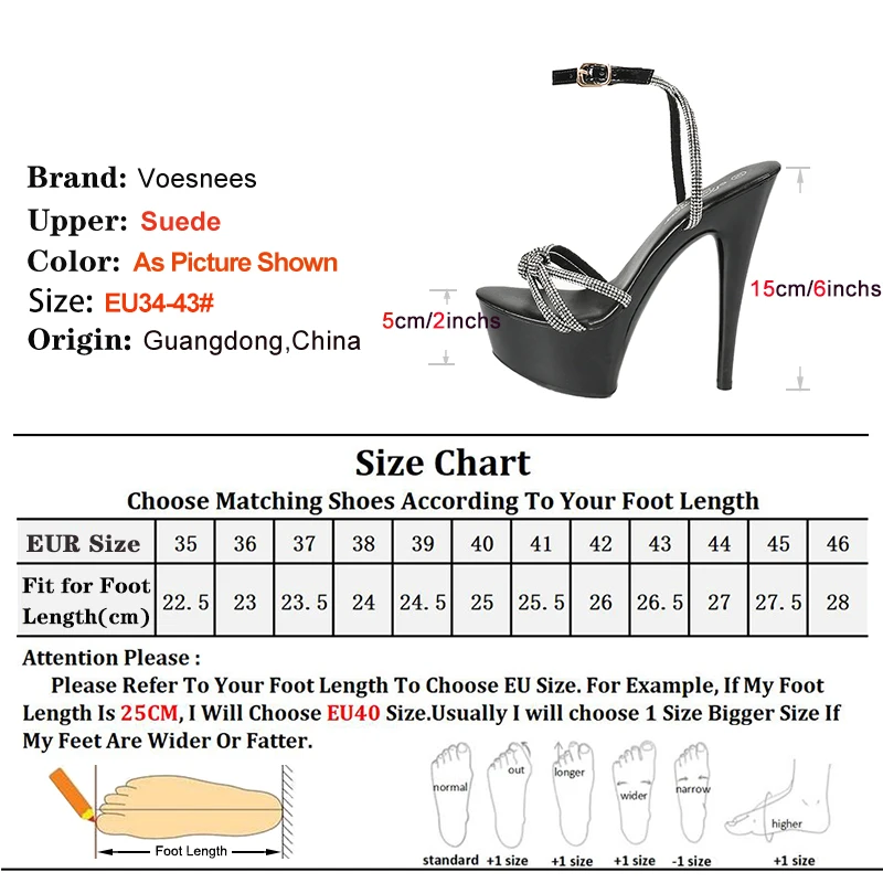 Nightclub Exotic Dancer Summer Shoes Shiny Narrow-band Pole Dance Stripper Heels Women Luxury Rhinestones Runway Sandals 15CM