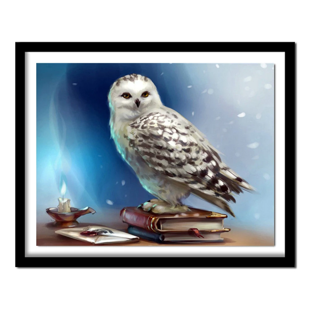 5S DIY Owl Diamond Embroidery Wall Art Square Animal Cross Stitch Diamond Painting Bedroom Decor Needlework Gift Festive Art