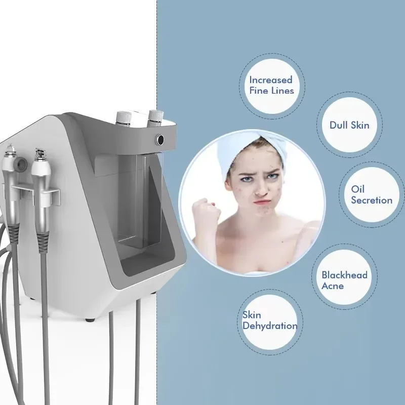 New 4 in 1 Small Bubble Hydrogen Oxygen Facial Machine Microdermabrasion Device Peeling Cleansing Lifting SPA Bubble Equipment