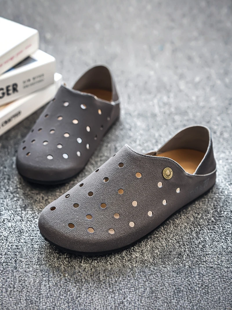 

Men's Summer 2026 Hollow out Driving Anti-slip Birkenstyle Slip-On Casual Shoes Breathable Comfortable Rubber Sole Outdoor