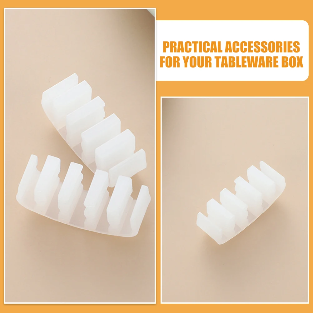 

100pcs Cutlery Buckle Detachable Card Slots Cutlery Box Card Slot Type Tableware Storage Accessories Plastic