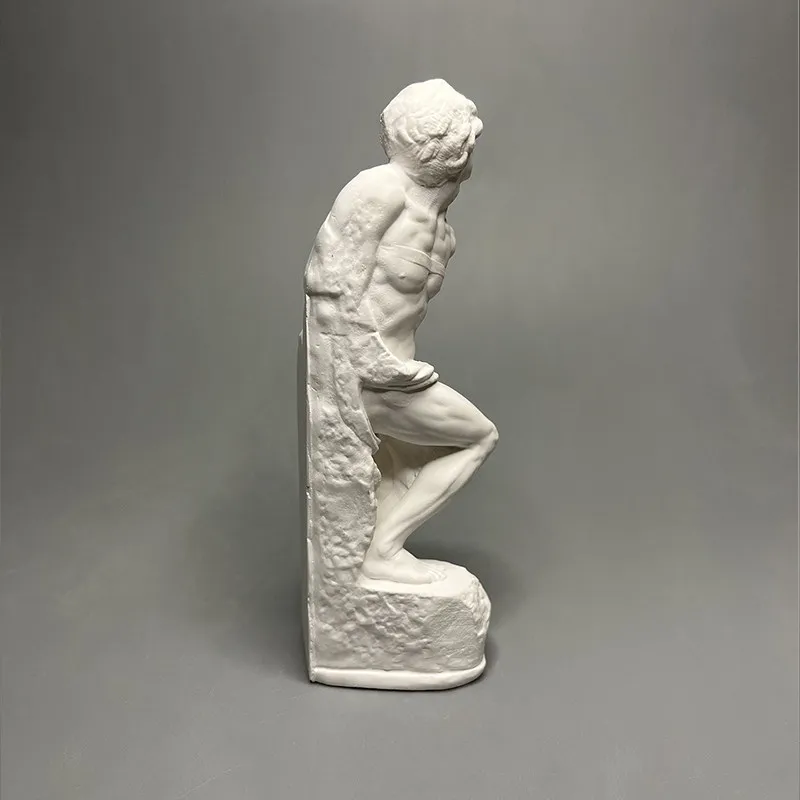 Michelangelo Neu Geschnitzte Gips-Skulptur Rebellen-Sklave Schreibtisch-Ornamente Kunst Dekorative Wohnaccessoires Vintage Wohndekor – Detail 7