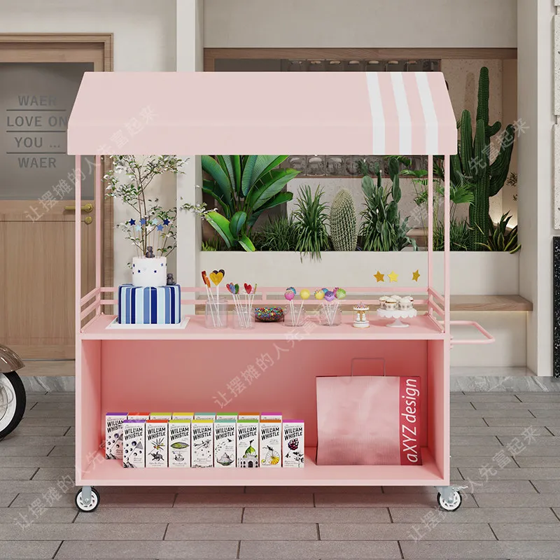 Outdoor sales stall Night market stall Early mobile food truck Supermarket market cart Float promotion shopping mall view 6