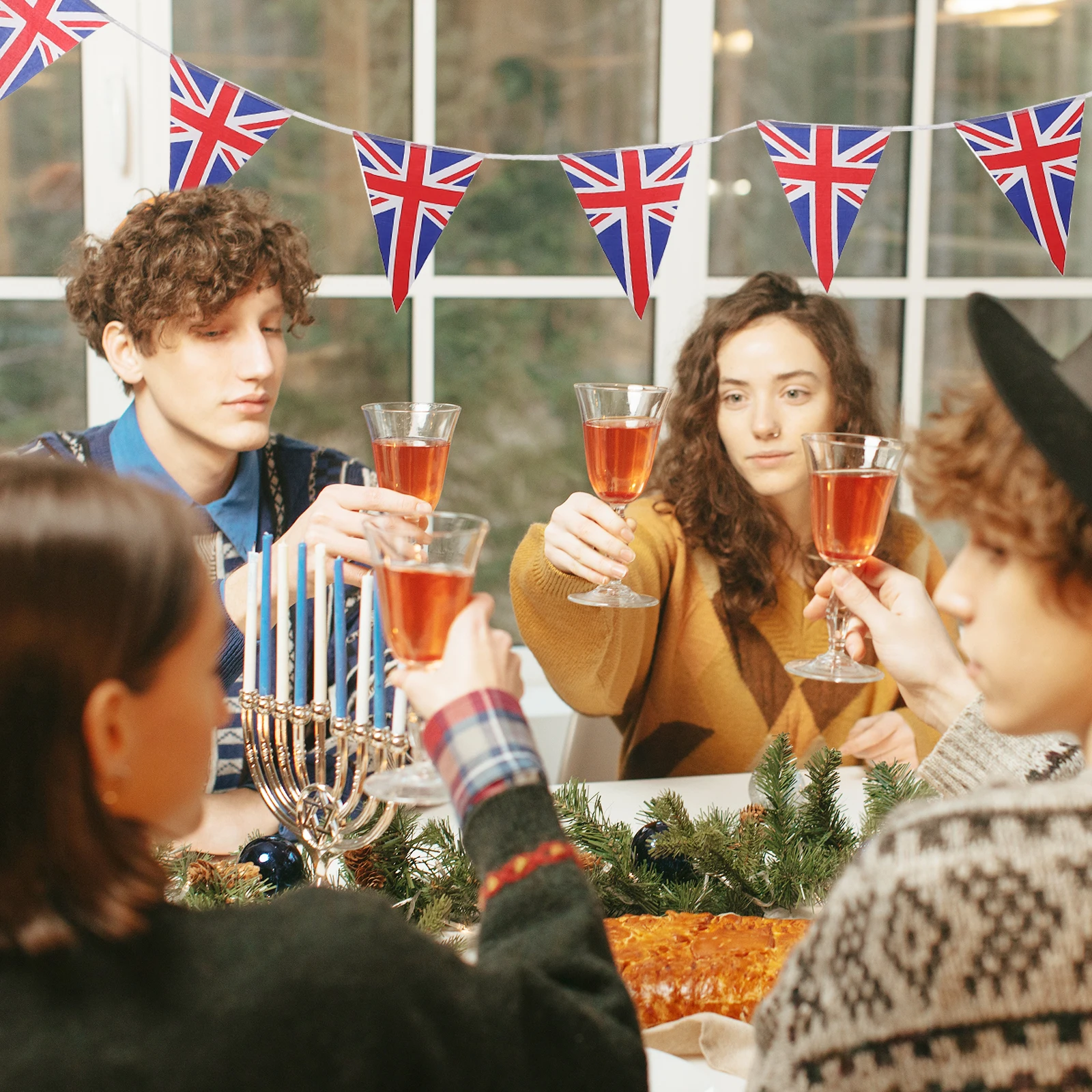 

1 set 1 Set Uk Union Jack Flag Bunting Banner Party Decoration String Pennant Festival Hanging Banner British Patriotic Themed