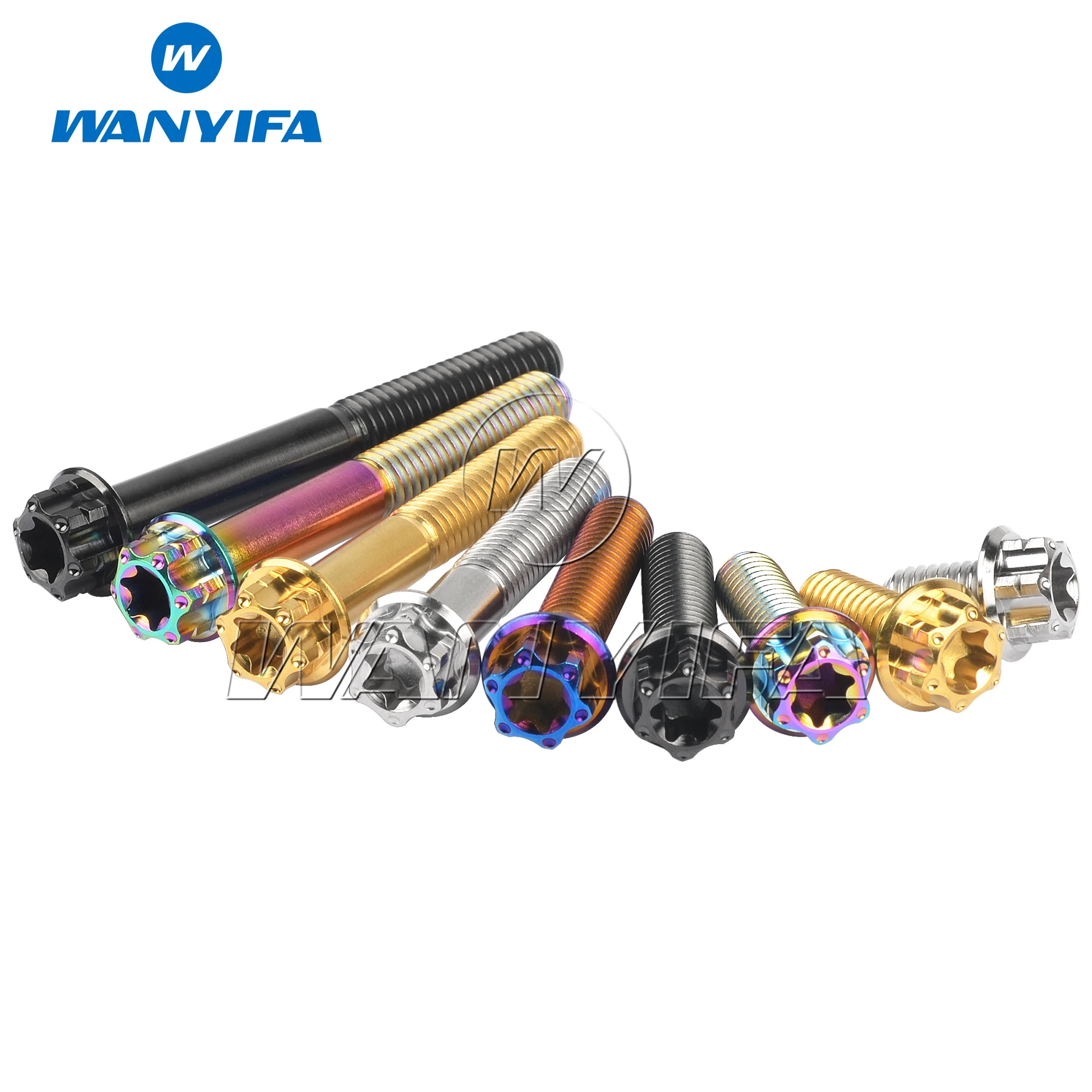 Wanyifa Titanium Bolt M6 M8x10 15 20 25 30 35 40 45 50 55mm Torx Flange Head for Motorcycle Modification Decoration