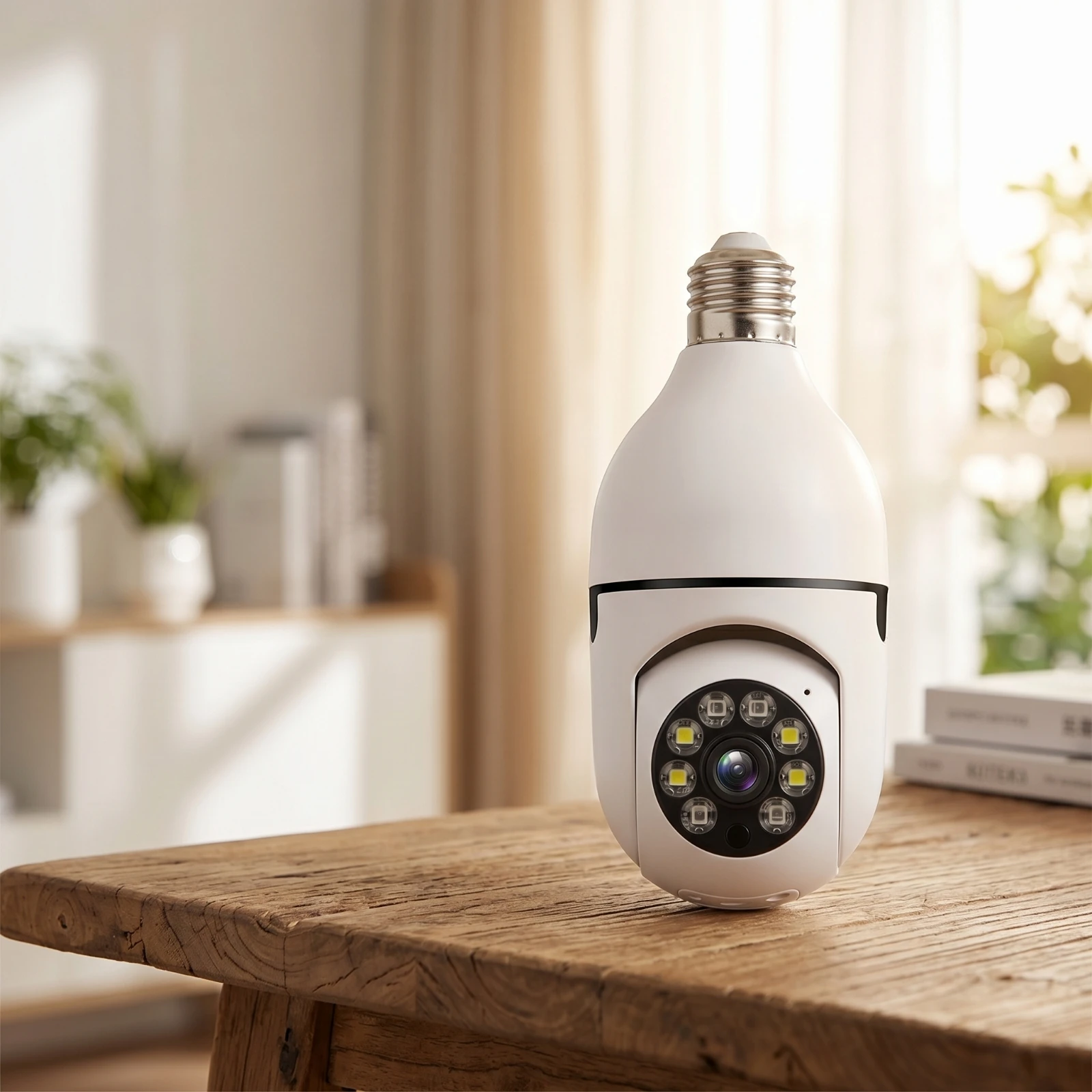 Light Bulb Security Camera Motion Detection Light Bulb Camera Smart Distant Viewing Viewing for Renters, Indoor Surveillance
