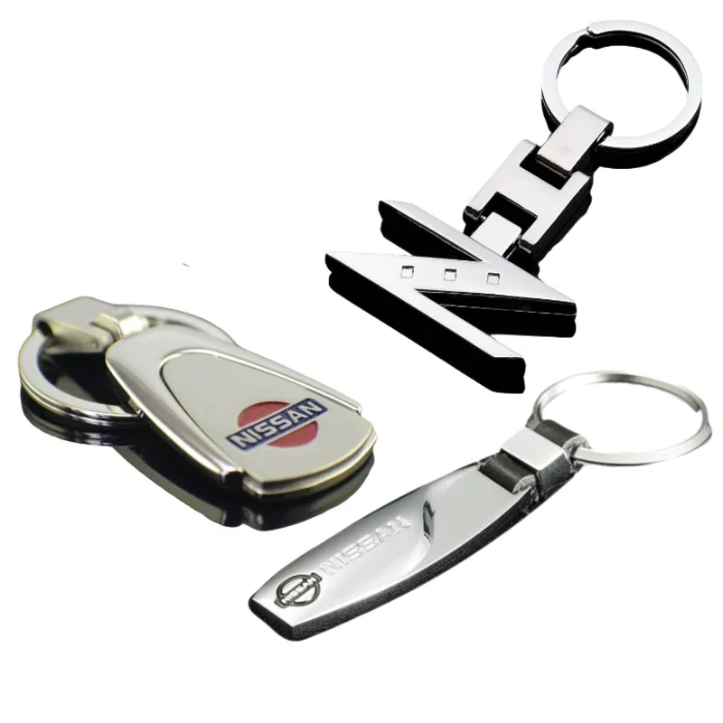 For Nissan Logo X-Trail Xterra Qashqai Sylphy Tiida Almera Leaf Murano Juke Note Car Styling Keychain Key Ring Key Accessories