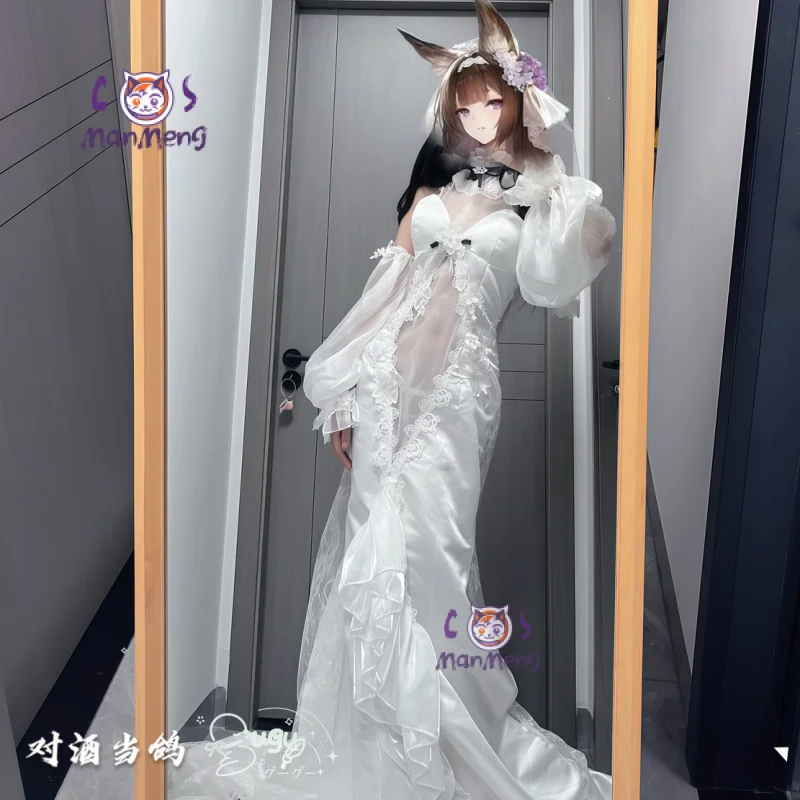 

Anime Game Azur Lane IJN Amagi Cosplay Costume Elegant Women's Wedding Long Dress Accessories Halloween Party New Sweet Uniform