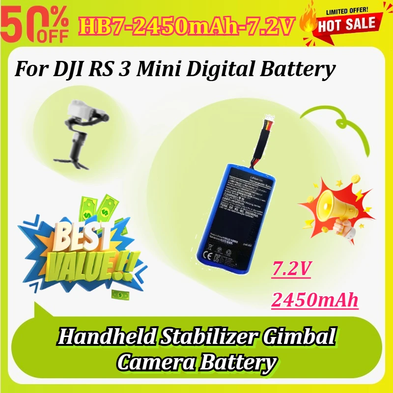 

High Quality HB7-2450mAh-7.2V Handheld Stabilizer Gimbal Camera Battery for DJI RS 3 Mini Digital Battery Rechargeable Battery