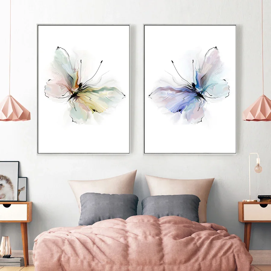 Klassische abstrakte Wandkunst, farbenfrohes Schmetterlingsgemälde, HD-Diamantdruck, Poster, Zuhause, Babyzimmer, Wohnzimmer, dekoratives Gemälde