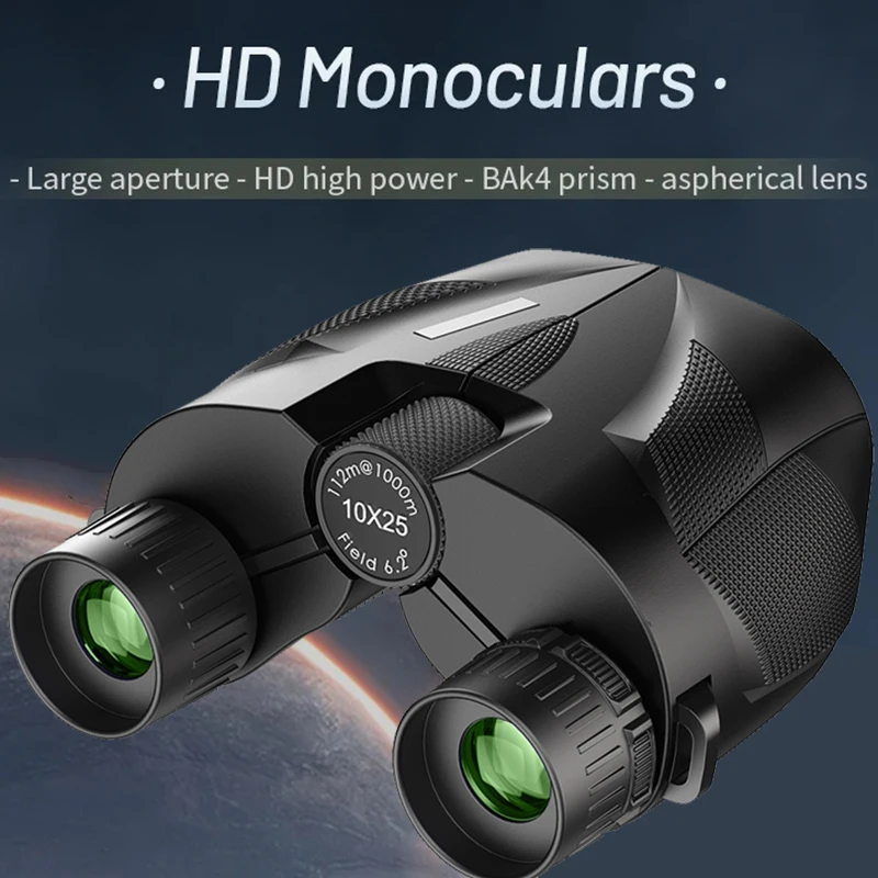 

Binoculars 10X25 HD Mini Portable Telescope BAK4 FMC Coated Telescope Outdoor Bird Watching Hunting Travel Camping Ball Game