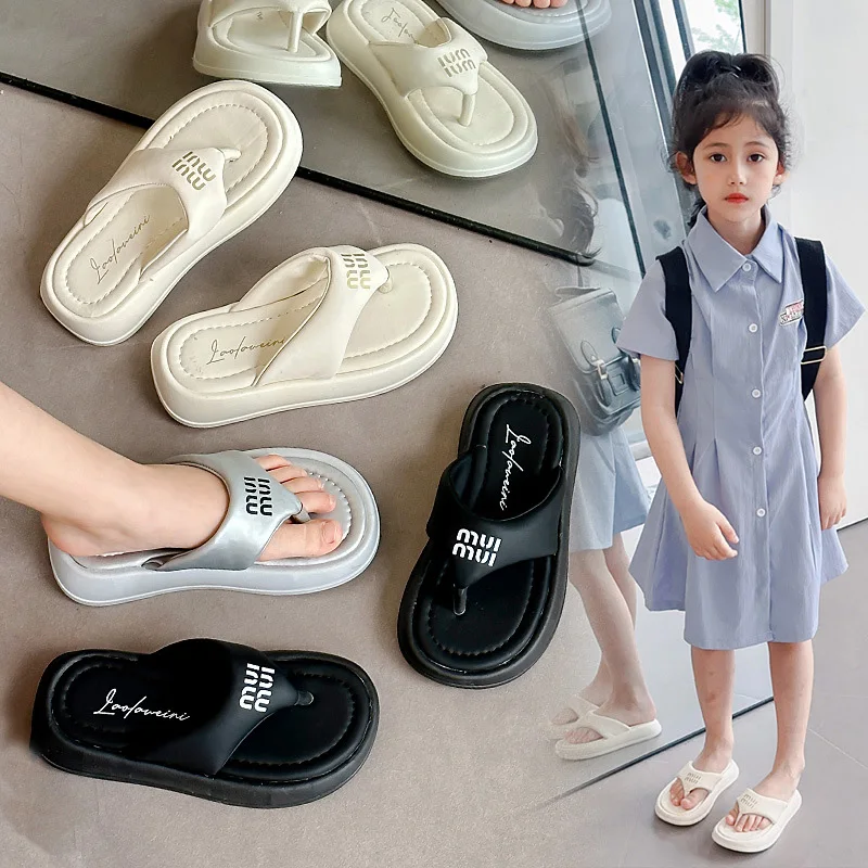 Girl Slippers Indoor Outdoor Wear Summer Kids Slippers Children Flip Flop Clip Foot Sandals Beach Shoes