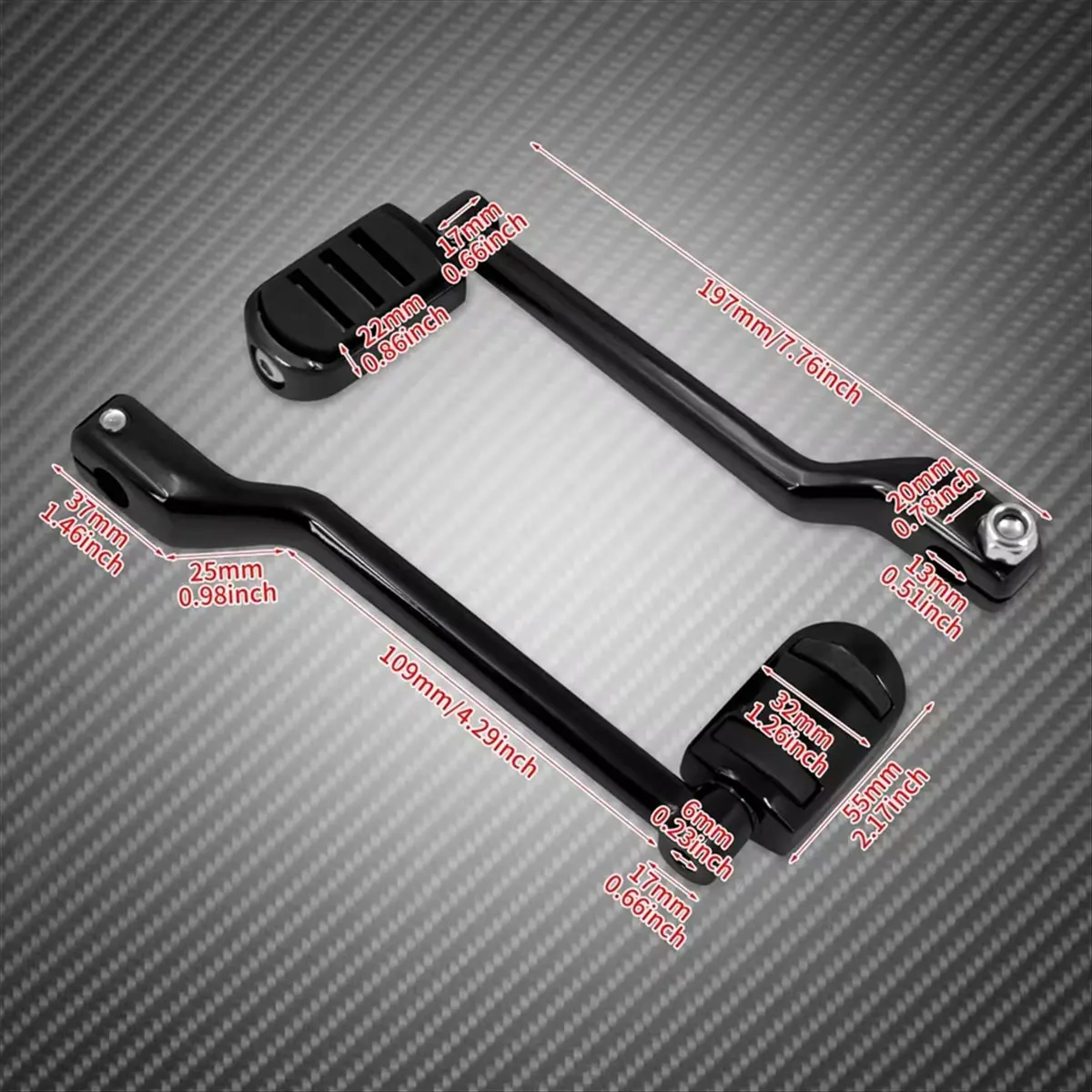 [Saleout]Motorcycle 2 Pcs Heel Toe Lever Shift Pegs Rear Levers with Shifter Pedals for Softail Fat Boy Road Glide Trike
