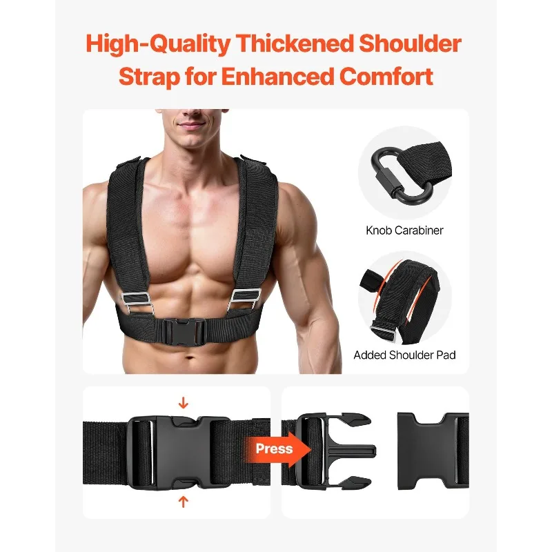 Weight Power Pull Push Sled Workout Fitness Strength Speed Training Sled Black