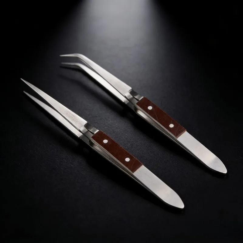 Jewelry Self Tweezers Straight Curved Tip - Cross Locking Welding Tweezer For Precision Jewelry Making DIY Jeweler Supplies