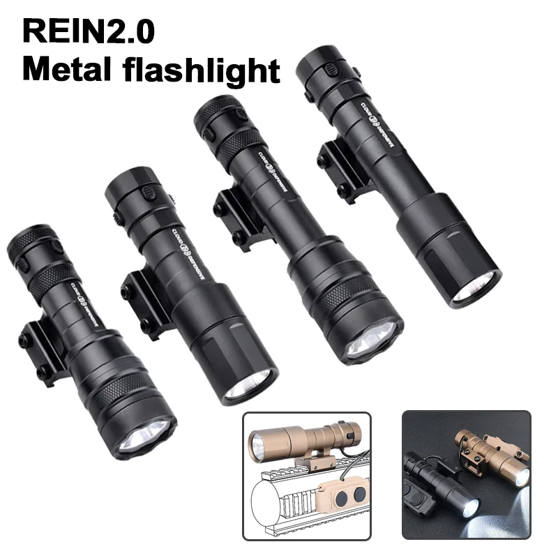 

WADSN Tatical Rein 2.0Micro Flashlight 20mm Picatinny Rail outdoors Light Cloud Defensive Airsoft Accessories Hungting Gun Light