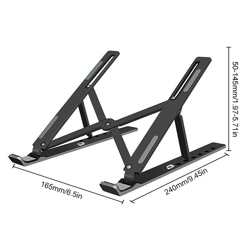 Supporto universale per laptop Supporto per notebook regolabile per MacBook Staffa base di raffreddamento pieghevole antiscivolo per laptop/tablet/telefono