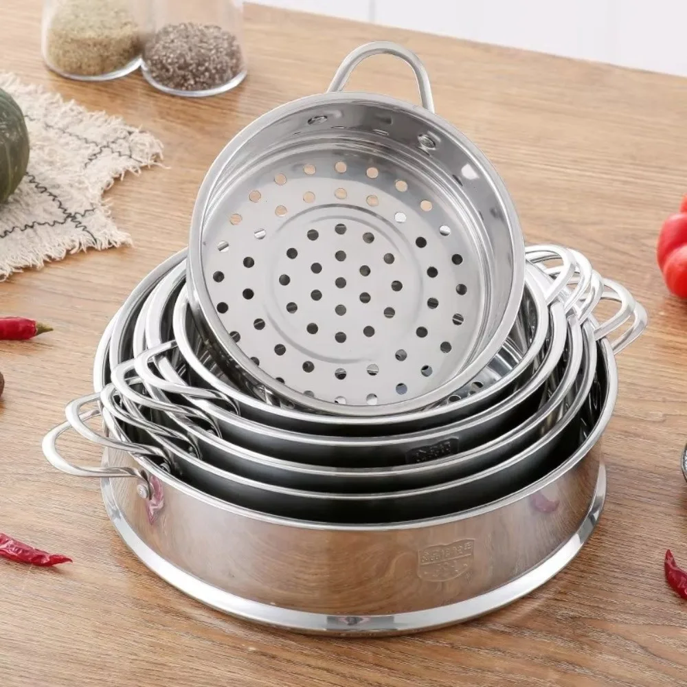 304 Stainless Steel Steamer Basket 16-32cm Thickened Food Steam Rack Thicken Strainer Generic Pot Steaming Grid Kitchen Use