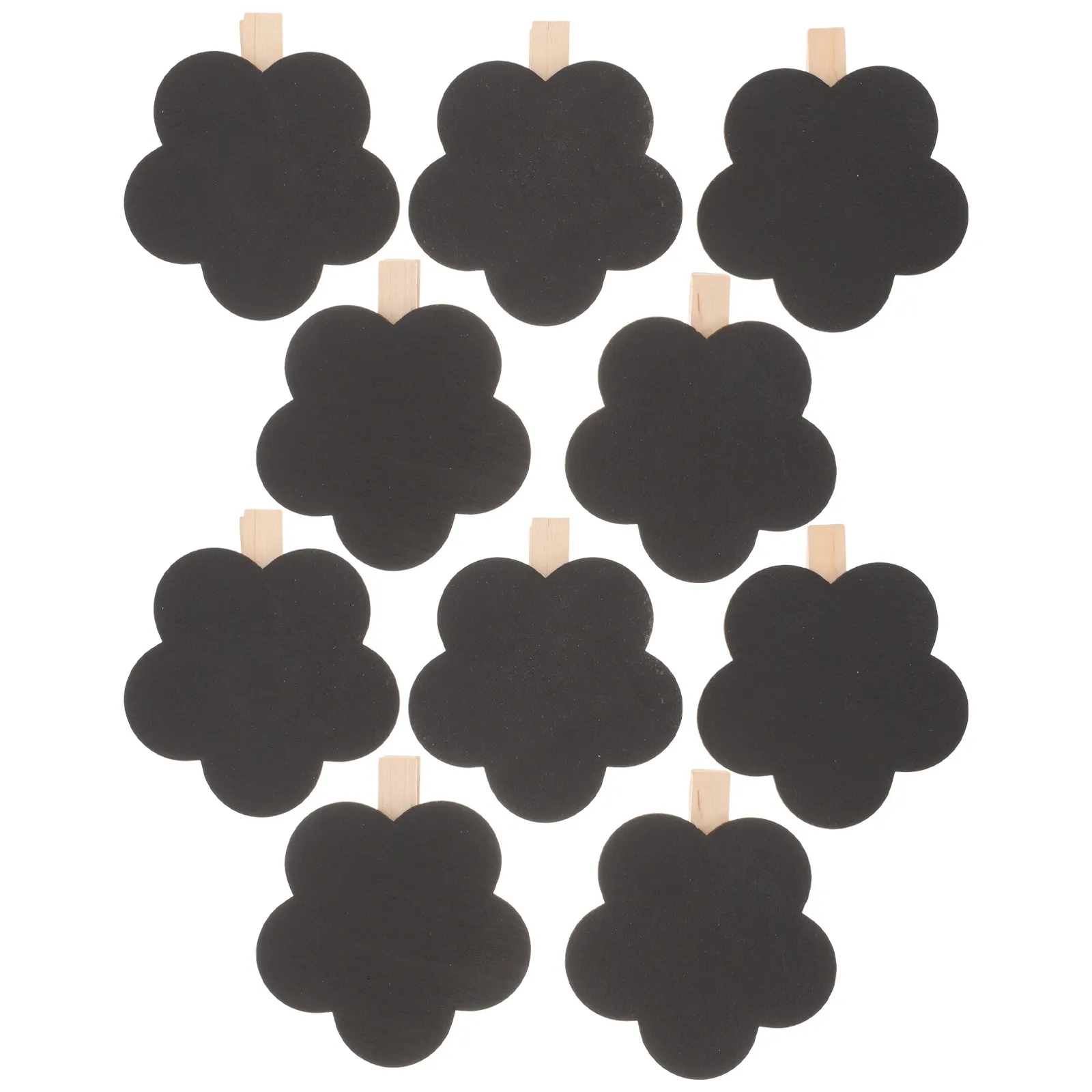 10Pcs Wooden Blackboard Clips Mini Chalkboard Clips Wood Message Board Signs Food Label Clamps for Coffee Shop Party Memo