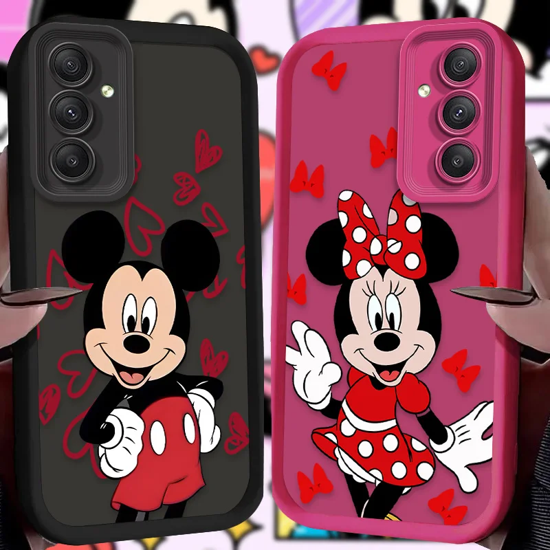 Couple Mickey Minnie Soft Case for Samsung Galaxy A35 A55 A15 A25 A16 A06 A05 A05S A24 A13 A23 A12 A22 A32 A52 A71 A51 4G Cover