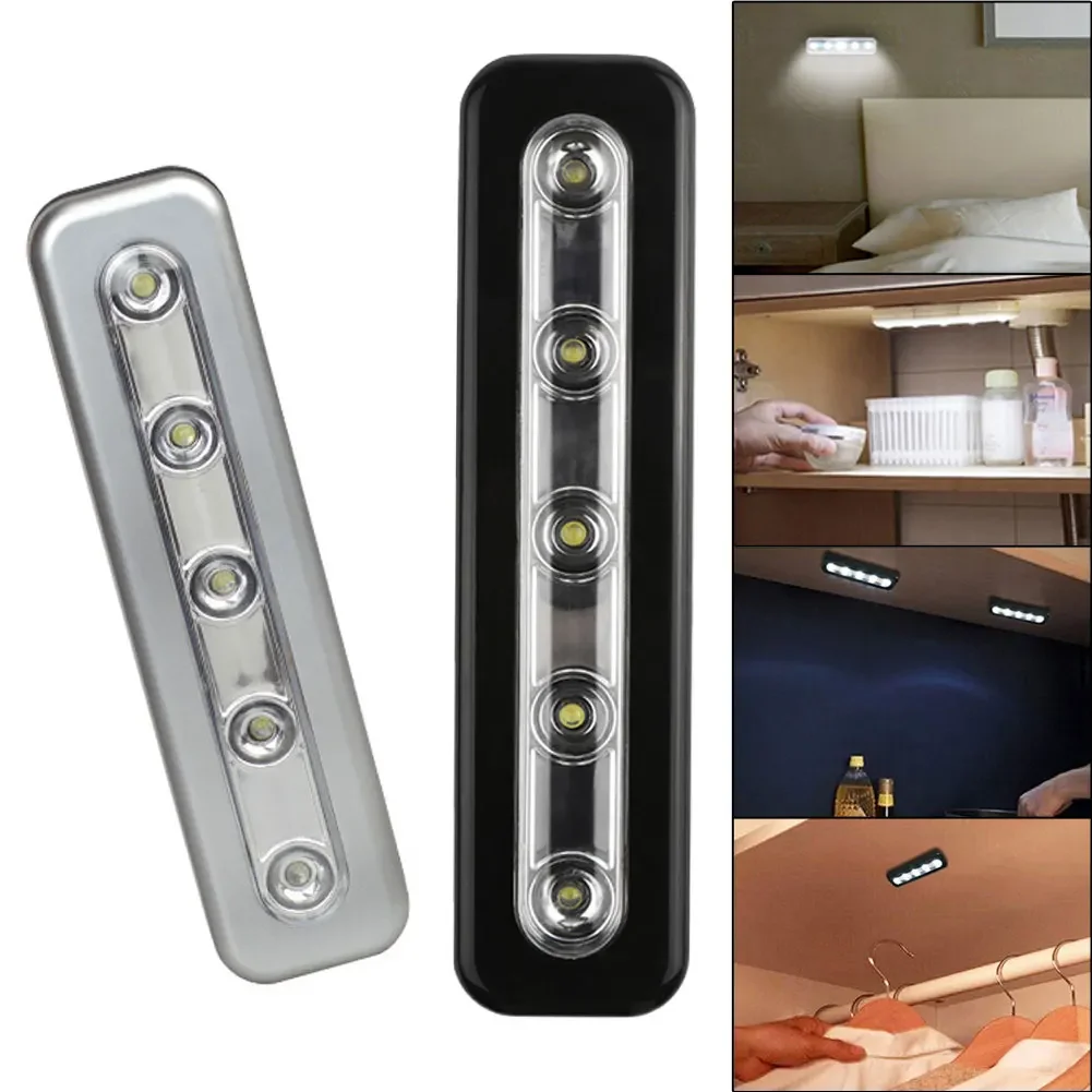 Bộ 5 Bóng LED Tủ Đèn Ban Đêm Sử Dụng Pin Không Dây Đèn LED Thanh Dính-Trên Tập Đẩy Nightlight Dưới Nhà Bếp đèn Gắn Tường